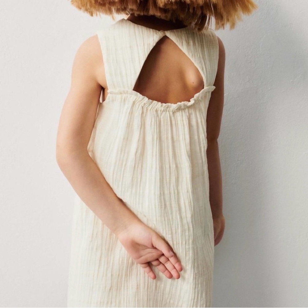 Cream Textured Summer Dress